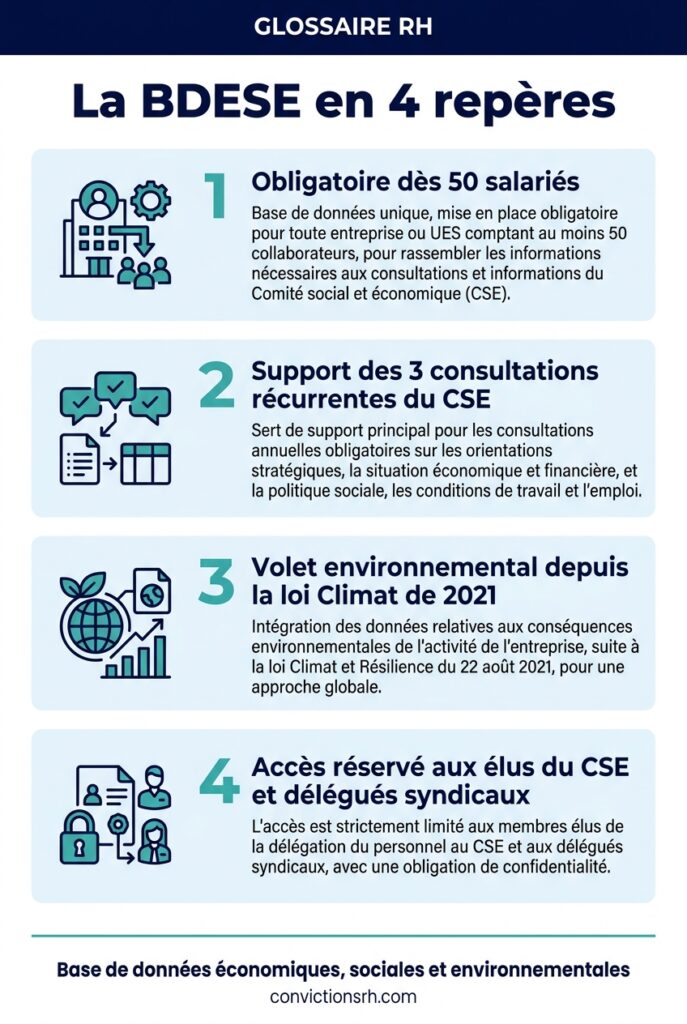 Infographie : la BDESE en 4 repères